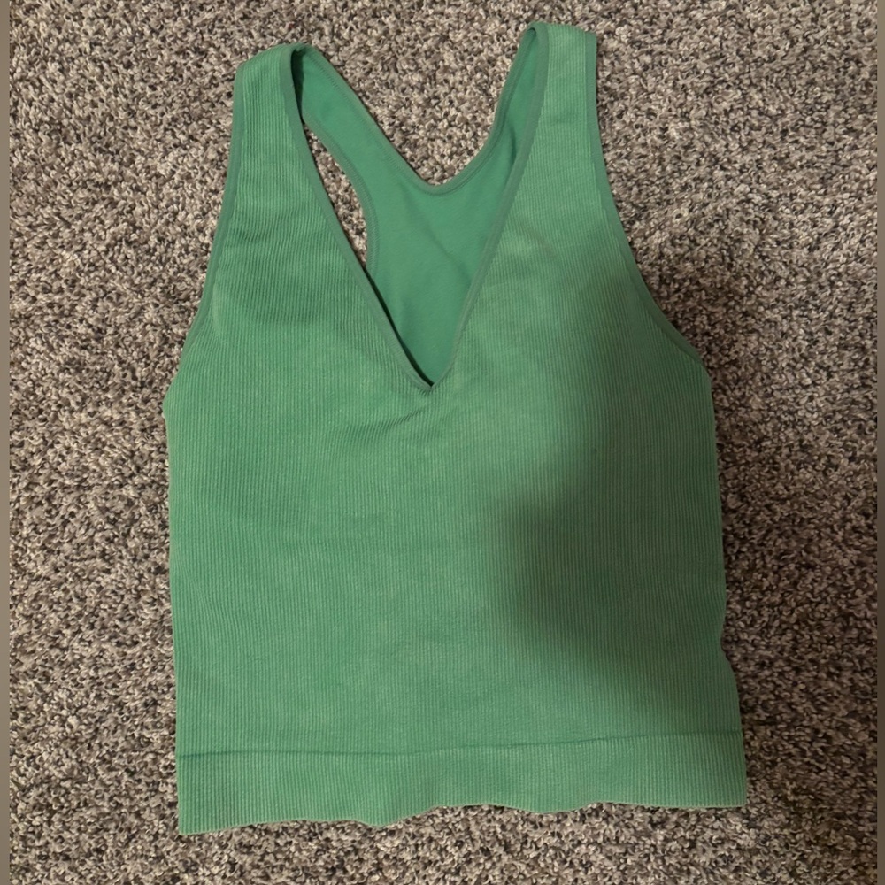 Bright green crop top